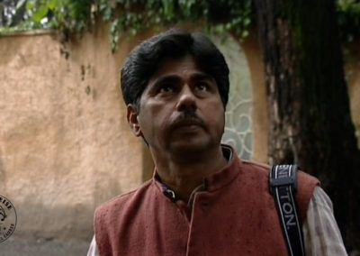 P.V. Rajagopal vor dem Hotel Elephant in Brixen. Er ist Gründer und Präsident von Ekta Parishad und Vizepräsident der Gandhi Peace Foundation in Neu-Delhi.